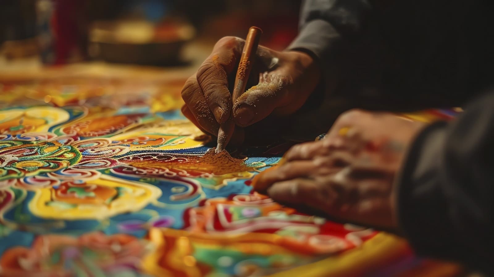 Traditional Indian artisan creating beautiful handmade crafts